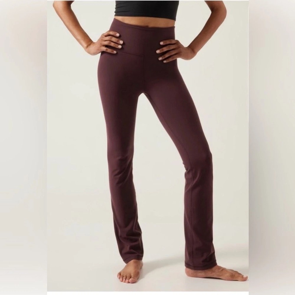 Athleta Elation Straight Leg Pant Womens XXS Spiced Cabernet High Rise